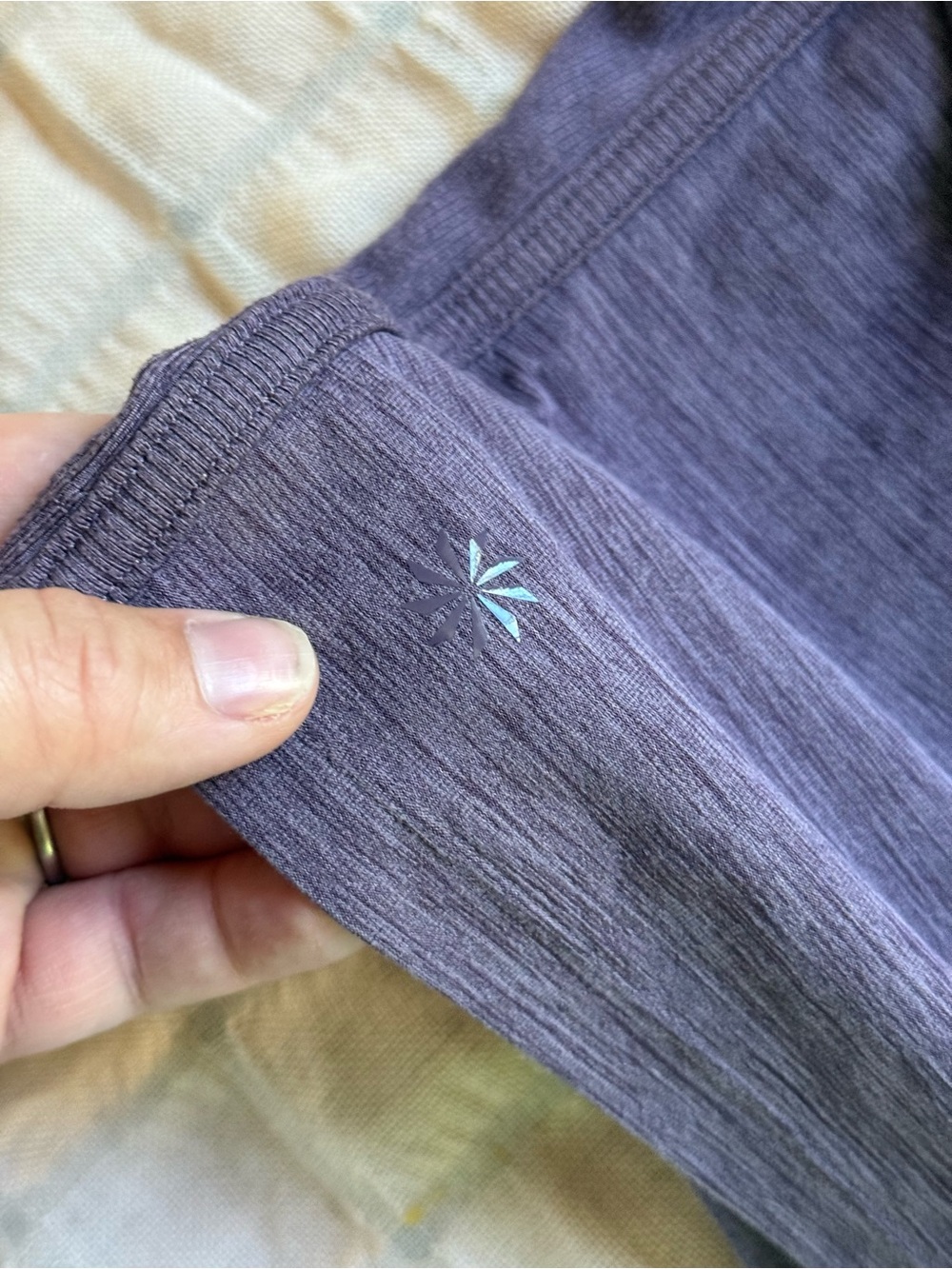 Athleta Heathered Lavender Long-Sleeve Crew Tee - Picture 4 of 6